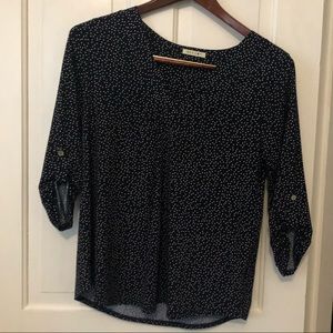 Beacon Blue & White Polka Dot Top